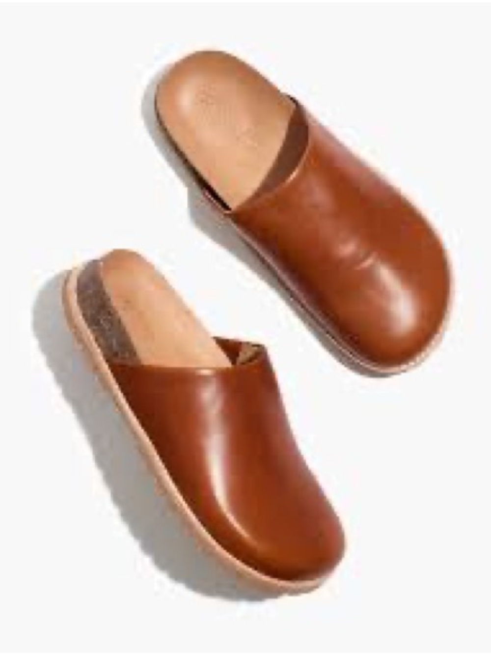 Madewell Layne Slip-On Leather Clogs in Brown Leather
